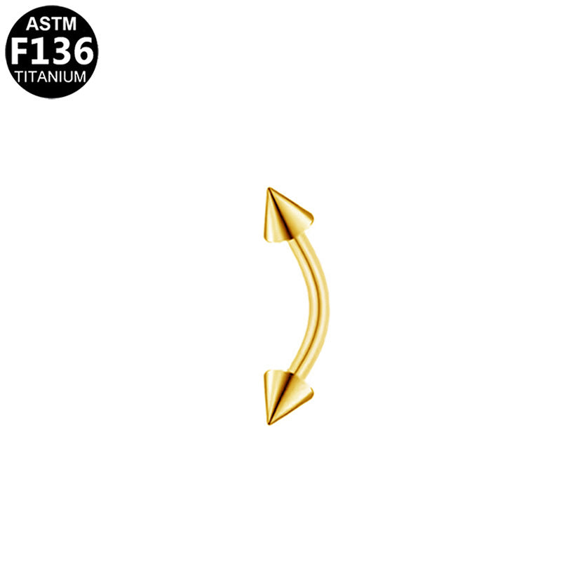ASTM F136 Titanium 16G Spike Internal Thread Eyebrow Ring Hypoallergenic Implant Grade Piercing Jewelry