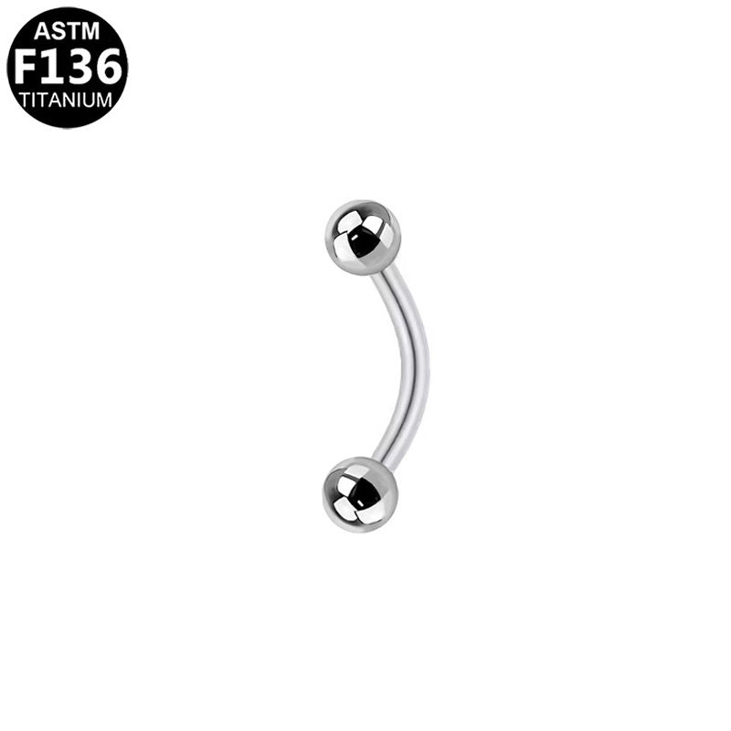 ASTM F136 Titanium 16G Minimalist Internal Thread Eyebrow Ring Hypoallergenic Piercing Jewelry