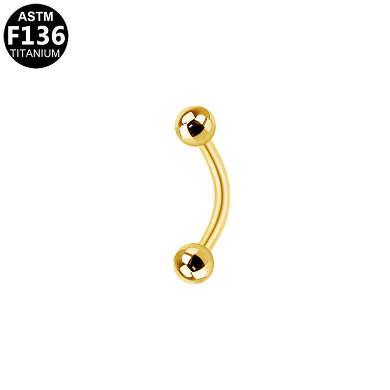 ASTM F136 Titanium 16G Minimalist Internal Thread Eyebrow Ring Hypoallergenic Piercing Jewelry
