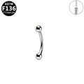ASTM F136 Titanium 16G Minimalist Threadless Eyebrow Ring Hypoallergenic Implant Grade Piercing Jewelry