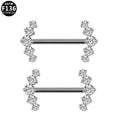 ASTM F136 Titanium 14G Fan CZ Threadless Nipple Ring Hypoallergenic Implant Grade Piercing Jewelry