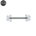 ASTM F136 Titanium 14G Flower Threadless Nipple Ring Hypoallergenic Piercing Jewelry