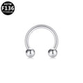 ASTM F136 Titanium 14G16G Horseshoe Internal Thread Nose Ring Hypoallergenic Piercing Jewelry