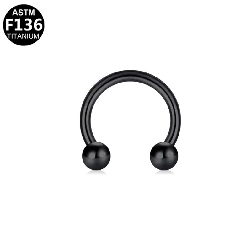 ASTM F136 Titanium 14G16G Horseshoe Internal Thread Nose Ring Hypoallergenic Piercing Jewelry