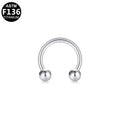 ASTM F136 Titanium 16G Horseshoe External Threaded Nose Ring Hypoallergenic Piercing Jewelry