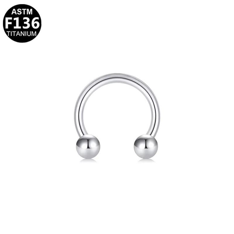 ASTM F136 Titanium 16G Horseshoe External Threaded Nose Ring Hypoallergenic Piercing Jewelry