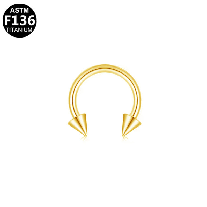 ASTM F136 Titanium 16G Cone Horseshoe External Thread Nose Ring Hypoallergenic Piercing Jewelry