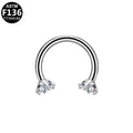 ASTM F136 Titanium 16G Prong-Set CZ Horseshoe Internal Thread Nose Ring Hypoallergenic Piercing Jewelry