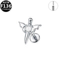 ASTM F136 Titanium 16G Bat Wing Sword CZ Threadless Labret Hypoallergenic Impalnt Grade Piercing Jewelry