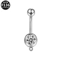 ASTM F136 Titanium 14G External Thread Belly Button Ring Hypoallergenic Piercing Jewelry