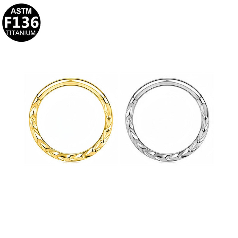 ASTM F136 Titanium 18G Braided Hinged Segment Clicker & Helix Hoop Hypoallergenic Piercing Jewelry