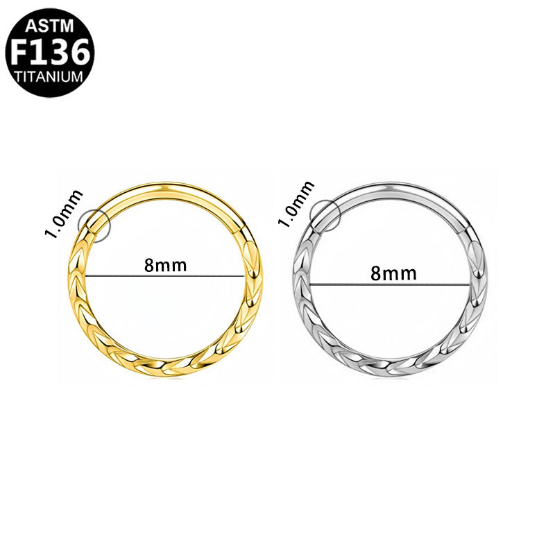 ASTM F136 Titanium 18G Braided Hinged Segment Clicker & Helix Hoop Hypoallergenic Piercing Jewelry