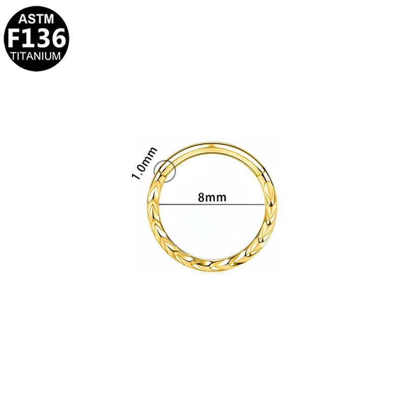 ASTM F136 Titanium 18G Braided Hinged Segment Clicker & Helix Hoop Hypoallergenic Piercing Jewelry
