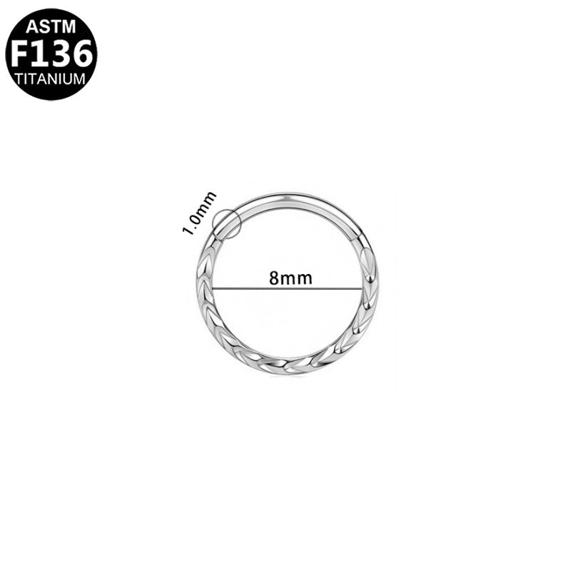ASTM F136 Titanium 18G Braided Hinged Segment Clicker & Helix Hoop Hypoallergenic Piercing Jewelry