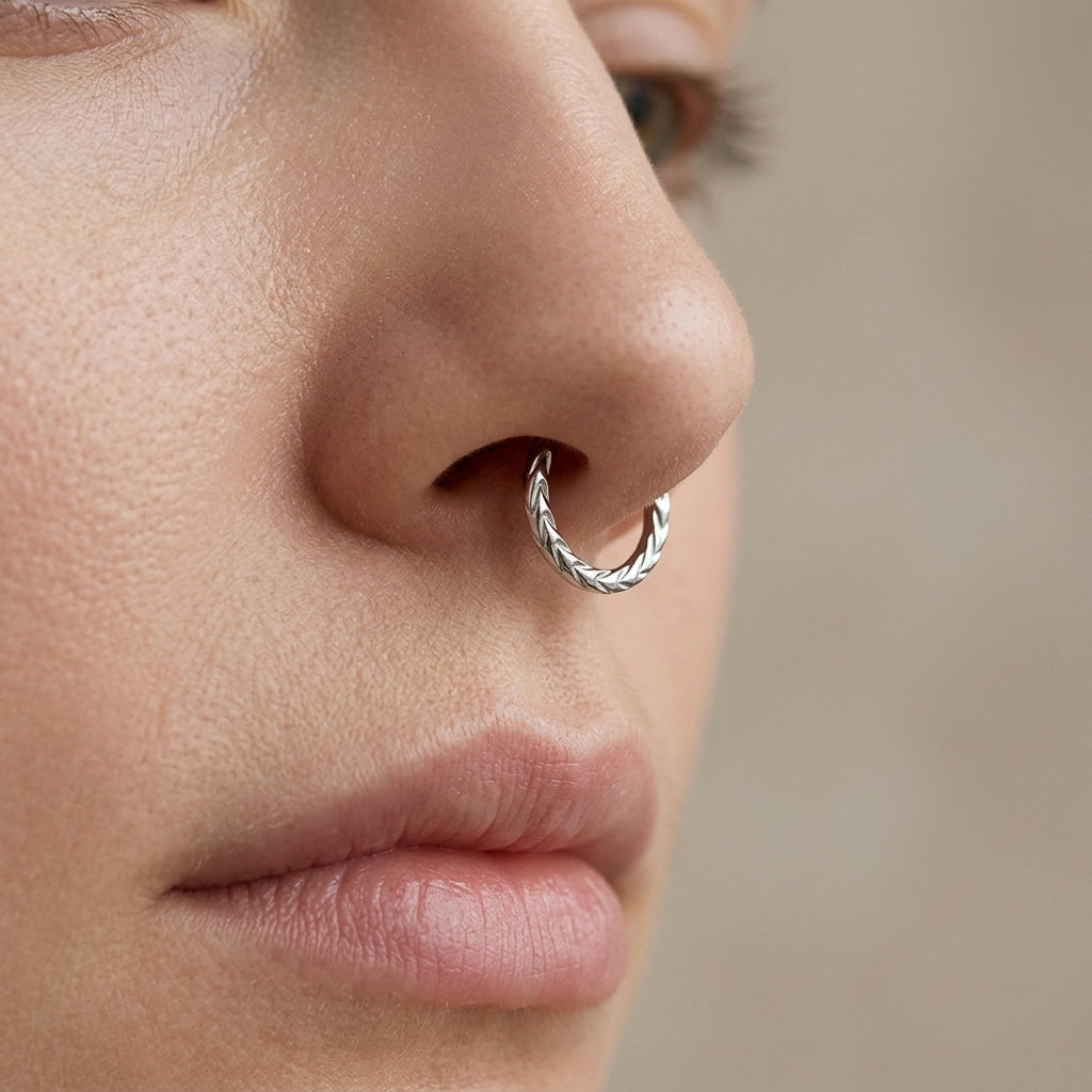 ASTM F136 Titanium 18G Braided Hinged Segment Clicker & Helix Hoop Hypoallergenic Piercing Jewelry