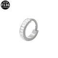 ASTM F136 Titanium 16G Baguette-cut CZ Pave Septum Clicker Hinged Segment Ring Hypoallergenic Piercing Jewelry