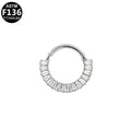 ASTM F136 Titanium 16G Baguette Radiance Septum & Daith Clicker Hypoallergenic Piercing Jewelry
