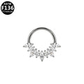 ASTM F136 Titanium 16G Celestial Marquise Septum & Daith Clicker Hoop Hypoallergenic Piercing Jewelry