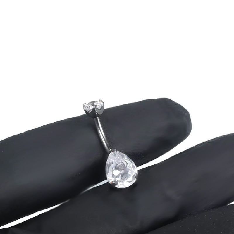 ASTM F136 Titanium 14G Teardrop Elegance Navel Piercing Hypoallergenic Piercing Jewelry