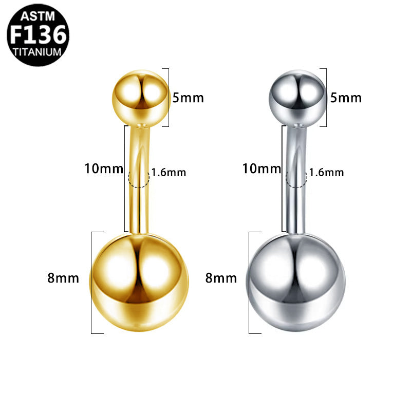 ASTM F136 Titanium 14G Internal Thread Belly Button Ring  Essential Classic Hypoallergenic Piercing Jewelry