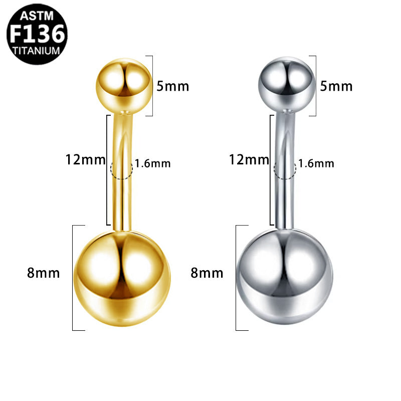 ASTM F136 Titanium 14G Internal Thread Belly Button Ring  Essential Classic Hypoallergenic Piercing Jewelry
