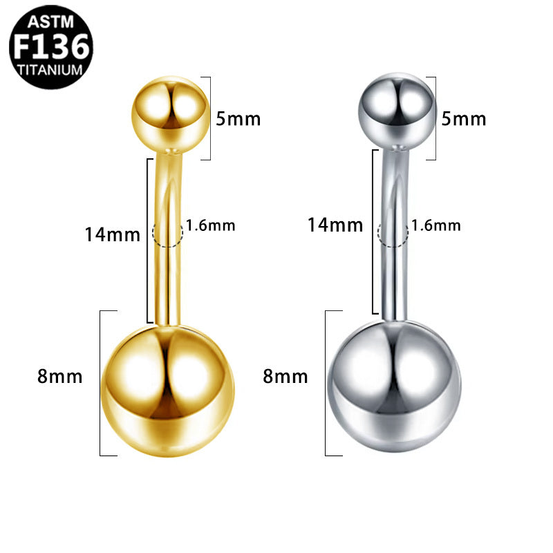 ASTM F136 Titanium 14G Internal Thread Belly Button Ring  Essential Classic Hypoallergenic Piercing Jewelry