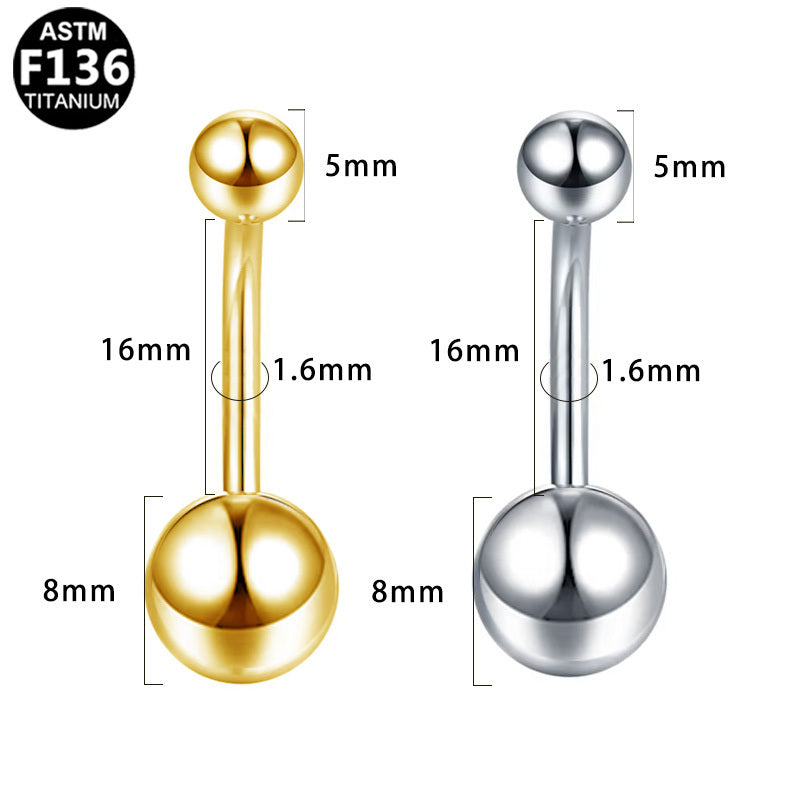 ASTM F136 Titanium 14G Internal Thread Belly Button Ring  Essential Classic Hypoallergenic Piercing Jewelry