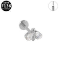 ASTM F136 Titanium 16G Bee CZ Threadless Labret 16G 8mm Cartilage Tragus Hypoallergenic Piercing Jewelry
