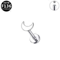 Gaby Jewelry ASTM F136 Titanium 16G Internal Thread Labret Stud Moon Shaped Hypoallergenic Piercing Jewelry