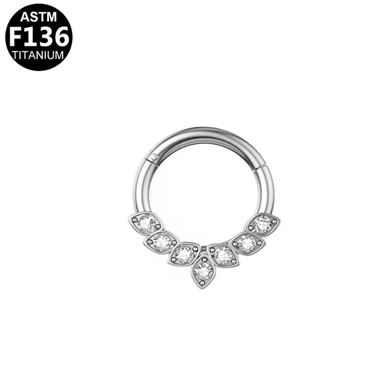 ASTM F136 Titanium 16G Segment Clicker CZ Hypoallergenic Piercing Jewelry