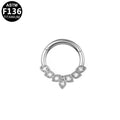 ASTM F136 Titanium 16G Segment Clicker CZ Hypoallergenic Piercing Jewelry