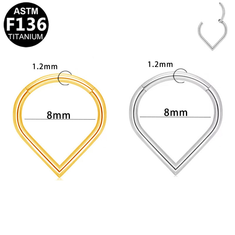 ASTM F136 Titanium 16G V-Shape Segment Clicker Hypoallergenic Piercing Jewelry