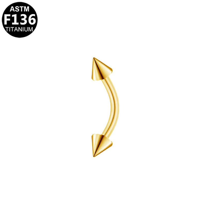 ASTM F136 Titanium 16G Spike Internal Thread Eyebrow Ring Hypoallergenic Piercing Jewelry