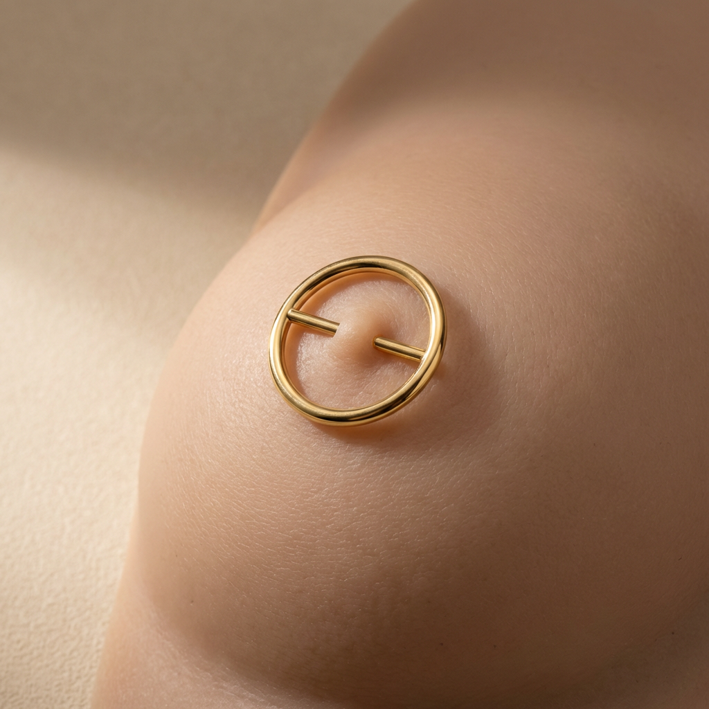 ASTM F136 Titanium 14G Minimalist Circle Nipple Ring Hypoallergenic Piercing Jewelry
