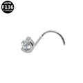 ASTM F136 Titanium 20G Heart-shaped CZ Screw Nose Stud Implant Grade Piercing Jewelry