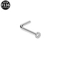 ASTM F136 Titanium 20G L-shaped Nose Stud CZ Tiny Hypoallergenic Piercing Jewelry