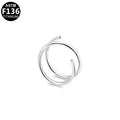 ASTM F136 Titanium 20G Clockwise Double Ring Nose Hoop Hypoallergenic Piercing Jewelry